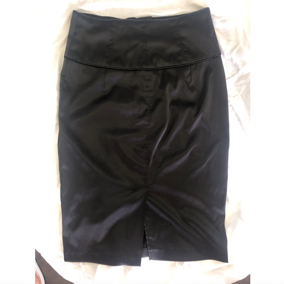 Silk Pencil Skirt with back Slit - Picture 2 of 5